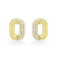 3W1793 - Flash Gold Brass Earring with Synthetic in White-0