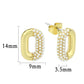 3W1793 - Flash Gold Brass Earring with Synthetic in White-1