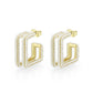 3W1794 - Flash Gold Brass Earring with Synthetic in White-0
