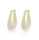 3W1795 - Flash Gold Brass Earring with Synthetic in White-0
