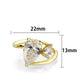 3W1800 - Flash Gold Brass Ring with AAA Grade CZ  In Clear-1