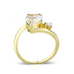 3W1800 - Flash Gold Brass Ring with AAA Grade CZ  In Clear-2
