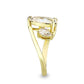 3W1800 - Flash Gold Brass Ring with AAA Grade CZ  In Clear-3