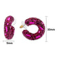 3W1801 - Flash Gold Brass Earring with Top Grade Crystal in Fuchsia-3