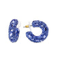 3W1802 - Flash Gold Brass Earring with Top Grade Crystal in Blue-1
