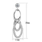 3W379 - Rhodium Brass Earrings with AAA Grade CZ  in Clear-1