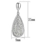3W380 - Rhodium Brass Earrings with AAA Grade CZ  in Clear-1