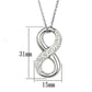 3W407 - Rhodium Brass Necklace with Top Grade Crystal  in Clear-1