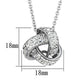 3W408 - Rhodium Brass Necklace with Top Grade Crystal  in Clear-1