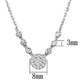 3W417 - Rhodium Brass Necklace with AAA Grade CZ  in Clear-1