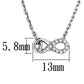 3W418 - Rhodium Brass Necklace with AAA Grade CZ  in Clear-1