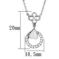 3W419 - Rhodium Brass Necklace with AAA Grade CZ  in Clear-1