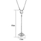 3W423 - Rhodium Brass Necklace with AAA Grade CZ  in Clear-1