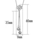 3W424 - Rhodium Brass Necklace with AAA Grade CZ  in Clear-1