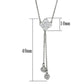 3W427 - Rhodium Brass Necklace with AAA Grade CZ  in Clear-1