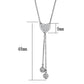 3W428 - Rhodium Brass Necklace with AAA Grade CZ  in Clear-1