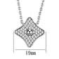 3W430 - Rhodium Brass Necklace with AAA Grade CZ  in Clear-1