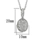 3W432 - Rhodium Brass Necklace with AAA Grade CZ  in Clear-1