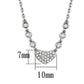 3W433 - Rhodium Brass Necklace with AAA Grade CZ  in Clear-1