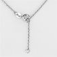 3W433 - Rhodium Brass Necklace with AAA Grade CZ  in Clear-2