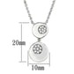 3W435 - Rhodium Brass Necklace with AAA Grade CZ  in Clear-1