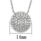 3W436 - Rhodium Brass Necklace with AAA Grade CZ  in Clear-1