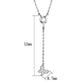 3W443 - Rhodium Brass Necklace with AAA Grade CZ  in Clear-1