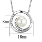 3W444 - Rhodium Brass Necklace with Synthetic Pearl in White-1