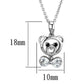 3W445 - Rhodium Brass Necklace with AAA Grade CZ  in Clear-1