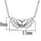 3W451 - Rhodium Brass Necklace with AAA Grade CZ  in Clear-1