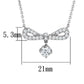 3W452 - Rhodium Brass Necklace with AAA Grade CZ  in Clear-1
