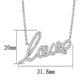 3W453 - Rhodium Brass Necklace with AAA Grade CZ  in Clear-1