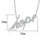 3W456 - Rhodium Brass Necklace with AAA Grade CZ  in Clear-1