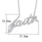 3W458 - Rhodium Brass Necklace with AAA Grade CZ  in Clear-1