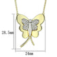 3W459 - Gold+Rhodium Brass Necklace with AAA Grade CZ  in Clear-1