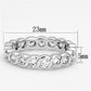 3W462 - Rhodium Brass Ring with AAA Grade CZ  in Clear-1