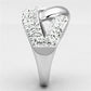 3W466 - Rhodium Brass Ring with Top Grade Crystal  in Clear-3
