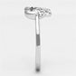 3W472 - Rhodium Brass Ring with AAA Grade CZ  in Clear-3