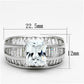 3W475 - Rhodium Brass Ring with AAA Grade CZ  in Clear-1