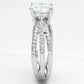 3W478 - Rhodium Brass Ring with AAA Grade CZ  in Clear-3