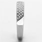 3W482 - Rhodium Brass Ring with AAA Grade CZ  in Clear-3