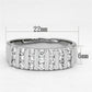 3W488 - Rhodium Brass Ring with AAA Grade CZ  in Clear-1