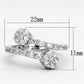 3W490 - Rhodium Brass Ring with AAA Grade CZ  in Clear-1