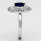 3W495 - Rhodium Brass Ring with Synthetic Synthetic Glass in Sapphire-3