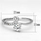 3W497 - Rhodium Brass Ring with AAA Grade CZ  in Clear-1
