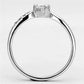 3W497 - Rhodium Brass Ring with AAA Grade CZ  in Clear-2