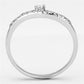 3W505 - Rhodium Brass Ring with AAA Grade CZ  in Clear-2