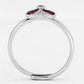 3W521 - Rhodium Brass Ring with Synthetic Corundum in Ruby-2