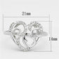 3W524 - Rhodium Brass Ring with AAA Grade CZ  in Clear-1