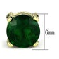 3W558 - Gold Brass Earrings with Synthetic Synthetic Glass in Emerald-1